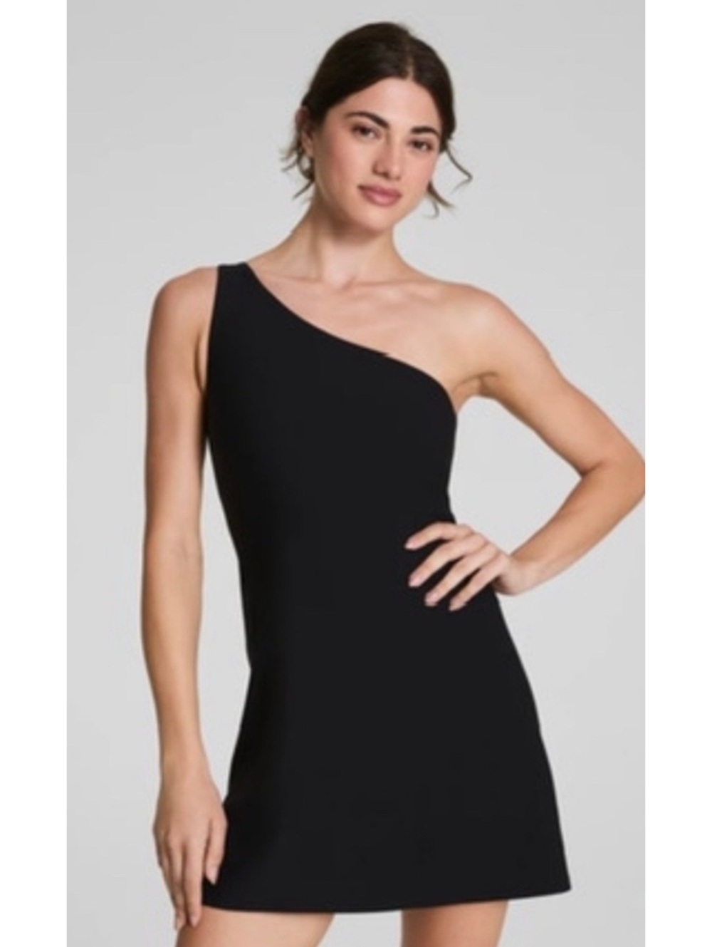 Spanx Asymmetrical Tank Dress in Very Black, Size M - Picture 2 of 7